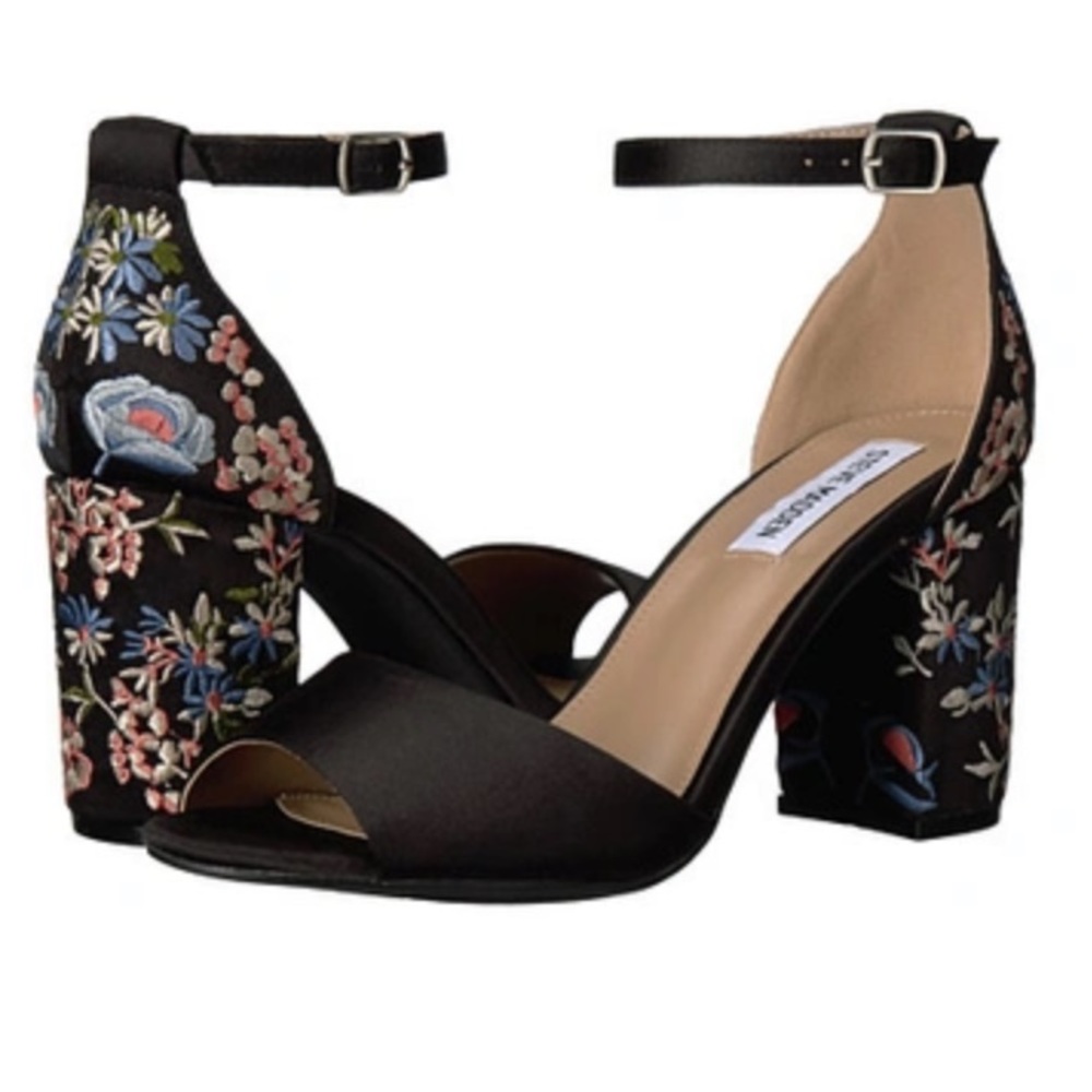 Steve Madden Black Floral Heels